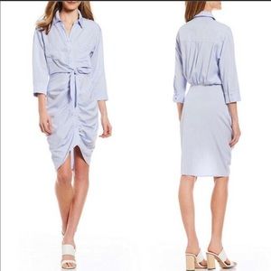 GIANI BINNI || blue Dana tie waist shirt dress xs